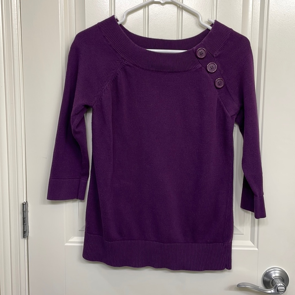 H & M Purple‎ sweater size small 3/4 sleeve